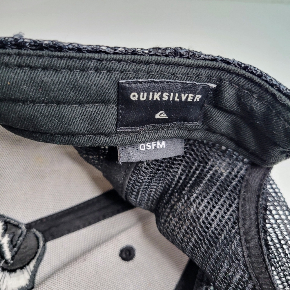 Quiksilver Men's Grounder Camo Trucker Hat, Black Mesh Back, Adjustable Snap - Picture 9 of 10